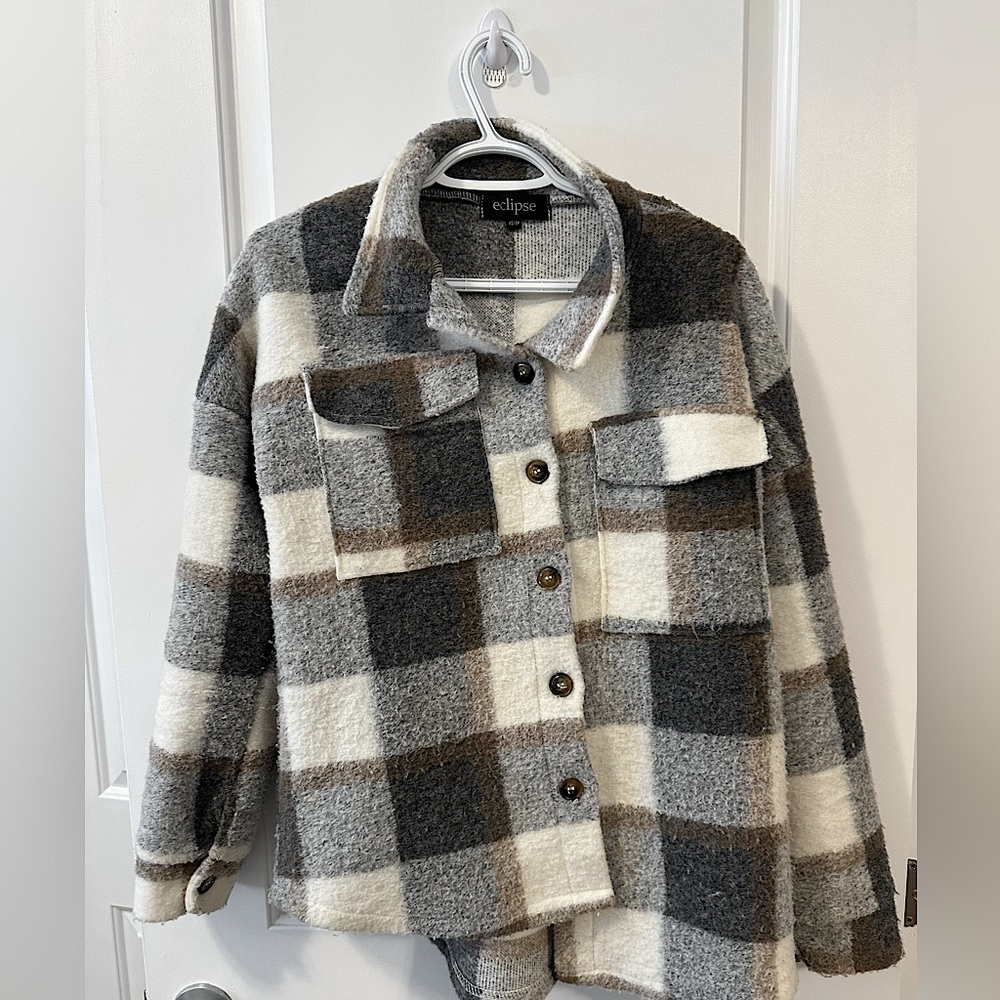 Fuzzy Button Up Sweater
